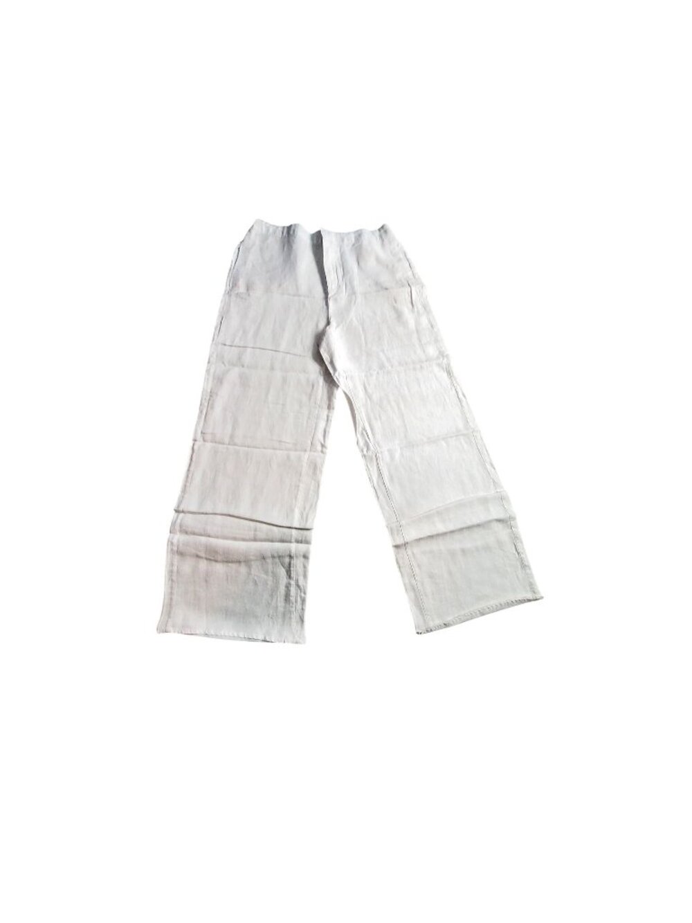 Rachel Zoe Womens Elegant Whithe Color 100%  Linen Pants Size L Wide Leg